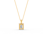 Load image into Gallery viewer, Emerald Cut Moissanite Solitaire Pendant 14K Gold Plated