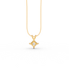 Princess Cut Moissanite Solitaire Pendant 14K Yellow Gold Plated