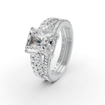 Load image into Gallery viewer, 3Ct Radiant Cut Moissanite Bridal Engagement Ring 14K Gold Plated