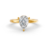 1-5 Ct Pear Cut Real Moissanite Claw Prong Solitaire Ring 14K Yellow Gold Plated