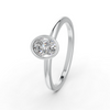 1-5 Ct Oval Cut Real Moissanite Bezel Set Solitaire Ring 14K Yellow Gold Plated