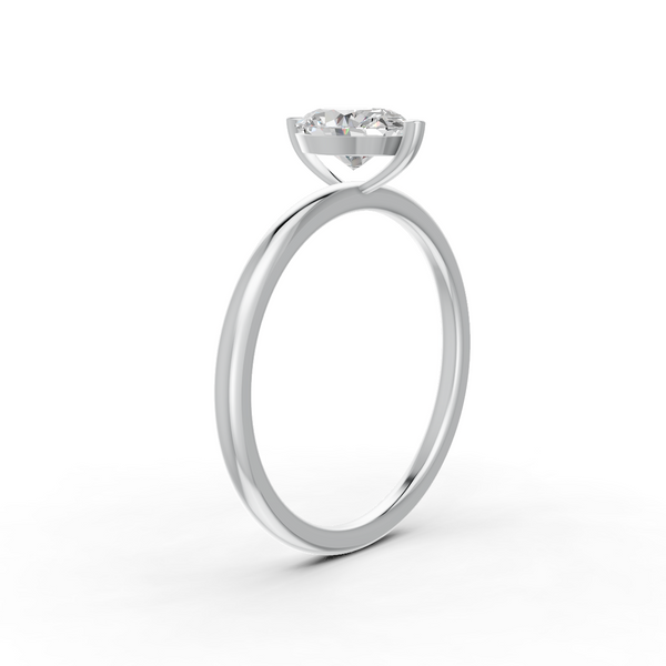 1-5 Ct Oval Cut Real Moissanite 2 Prong Solitaire Ring 14K Yellow Gold Plated