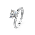 Load image into Gallery viewer, Cushion Cut Real Moissanite 4 Prong Solitaire Ring 14K Gold Plated