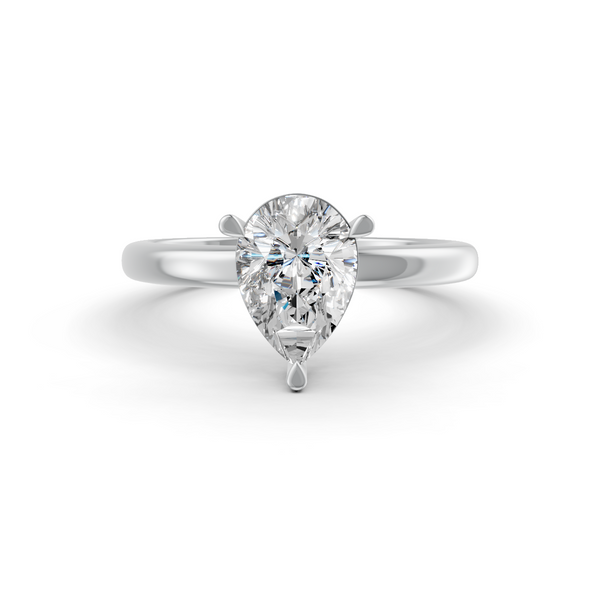 1-5 Ct Pear Cut Real Moissanite Claw Prong Solitaire Ring 14K Yellow Gold Plated