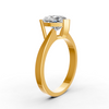 1-5 Ct Heart Cut Real Moissanite V Prong Solitaire Ring 14K Gold Plated