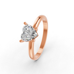 Load image into Gallery viewer, Heart Cut Real Moissanite 4 Prong Solitaire Ring 14K Gold Plated
