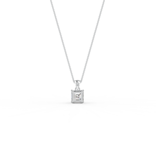Asscher Cut GRA Certified Moissanite Solitaire Pendant in 14K Yellow Gold Plated