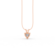 Heart Cut Moissanite Solitaire Pendant 14K Gold Plated