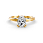 Load image into Gallery viewer, Oval Cut Real Moissanite Double 4 Prong Solitaire Ring 14K Gold Plated