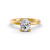 1-5 Ct Oval Cut Real Moissanite Double 4 Prong Solitaire Ring 14K Yellow Gold Plated