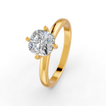 Load image into Gallery viewer, Cushion Cut Real Moissanite Clow Prong Solitaire Ring 14K Gold Plated