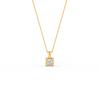 Asscher Cut GRA Certified Moissanite Solitaire Pendant in 14K Yellow Gold Plated