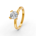 Load image into Gallery viewer, Cushion Cut Real Moissanite Double Prong Solitaire Ring 14K Gold Plated