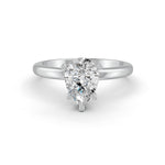 Load image into Gallery viewer, Pear Cut Real Moissanite 5 Prong Solitaire Ring 14K Gold Plated