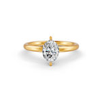 Load image into Gallery viewer, Oval Cut Real Moissanite 2 Prong Solitaire Ring 14K Gold Plated