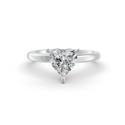 Heart Cut Real Moissanite 3 Prong Solitaire Ring 14K Gold Plated