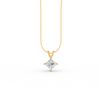 Princess Cut Moissanite Solitaire Pendant 14K Yellow Gold Plated