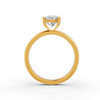 1-5 Ct Cushion Cut Real Moissanite 4 Prong Solitaire Ring 14K Yellow Gold Plated