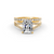 4Ct Radiant Cut Moissanite Bridal Engagement Ring 14K Yellow Gold Plated