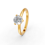 Load image into Gallery viewer, Round Cut Real Moissanite 3 Prong Solitaire Ring 14K Gold Plated