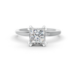 Load image into Gallery viewer, Princess Cut Real Moissanite Double 4 Prong Solitaire Ring 14K Gold Plated