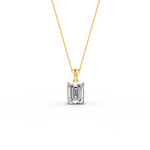 Load image into Gallery viewer, Emerald Cut Moissanite Solitaire Pendant 14K Gold Plated