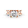 3.66Ct Princess Cut Certified Moissanite Women Engagement Ring 14K Yellow Gold Plated