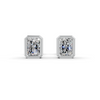 Radiant Cut Real Moissanite Bezel Set Solitaire Stud Earrings Screw Back 14K Gold Plated