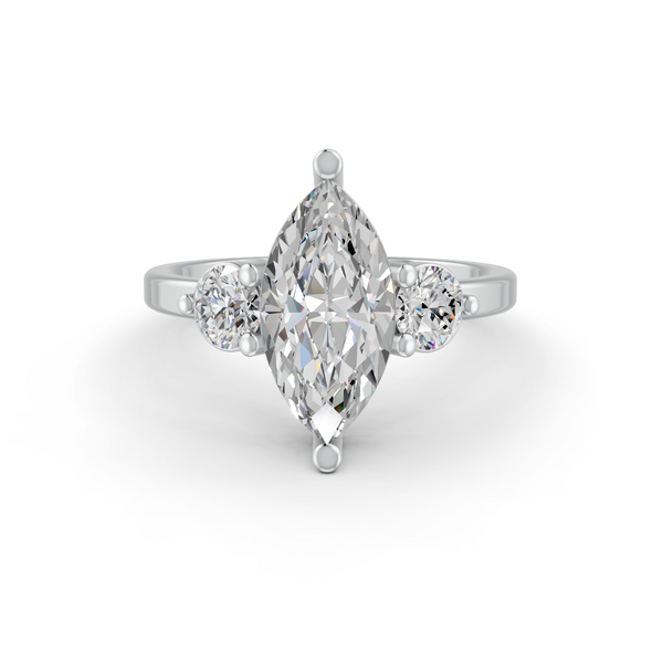 1.89Ct Marquise Cut Moissanite Women's Engagement Ring 14K Yellow Gold Plated