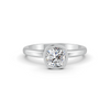 1-5 Ct Cushion Cut Real Moissanite Bezel Set Solitaire Ring 14K Yellow Gold Plated
