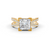 3.66Ct Princess Cut Certified Moissanite Women Engagement Ring 14K Yellow Gold Plated