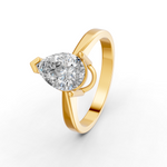 Load image into Gallery viewer, Pear Cut Real Moissanite 3 Prong Solitaire Ring 14K Gold Plated