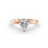 1-5 Ct Heart Cut Real Moissanite 3 Prong Solitaire Ring 14K Yellow Gold Plated