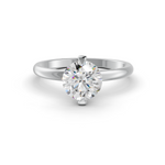 Load image into Gallery viewer, Round Cut Real Moissanite 2 Prong Solitaire Ring 14K Gold Plated
