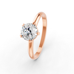 Load image into Gallery viewer, Round Cut Real Moissanite 5 Prong Solitaire Ring 14K Gold Plated
