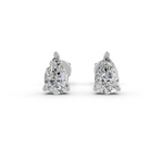 Load image into Gallery viewer, Pear Cut Real Moissanite 3 Prong Solitaire Stud Earrings Screw Back 14K Gold Plated