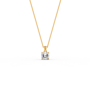Asscher Cut Moissanite Solitaire Pendant in 14K Gold Plated