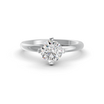 Load image into Gallery viewer, Round Cut Real Moissanite 4 Prong Solitaire Ring 14K Gold Plated