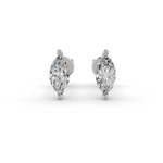 Load image into Gallery viewer, Marquise Cut Real Moissanite 2 Prong Solitaire Stud Earrings Screw Back 14K Gold Plated