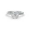 1-5 Ct Round Cut Real Moissanite Bezel Set Solitaire Ring 14K Yellow Gold Plated