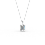 Load image into Gallery viewer, Emerald Cut Moissanite Solitaire Pendant 14K Gold Plated