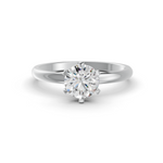 Load image into Gallery viewer, Round Cut Moissanite Solitaire Engagement Ring 14K White Gold Plated