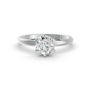 Round Cut Moissanite Solitaire Engagement Ring 14K White Gold Plated
