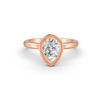 1-5 Ct Pear Cut Real Moissanite Bezel Set Solitaire Ring 14K Yellow Gold Plated