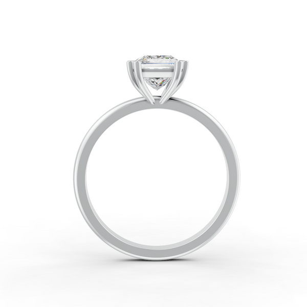1-5 Ct Princess Cut Real Moissanite Double 4 Prong Solitaire Ring 14K Yellow Gold Plated