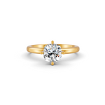 Load image into Gallery viewer, Cushion Cut Real Moissanite Clow Prong Solitaire Ring 14K Gold Plated