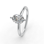 Load image into Gallery viewer, Oval Cut Real Moissanite 2 Prong Solitaire Ring 14K Gold Plated