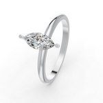 Load image into Gallery viewer, Marquise Cut Real Moissanite 2 Prong Solitaire Ring 14K Gold Plated