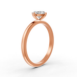 Load image into Gallery viewer, Oval Cut Real Moissanite 4 Prong Solitaire Ring 14K Gold Plated