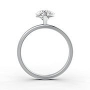 Round Cut Real Moissanite 2 Prong Solitaire Ring 14K Gold Plated